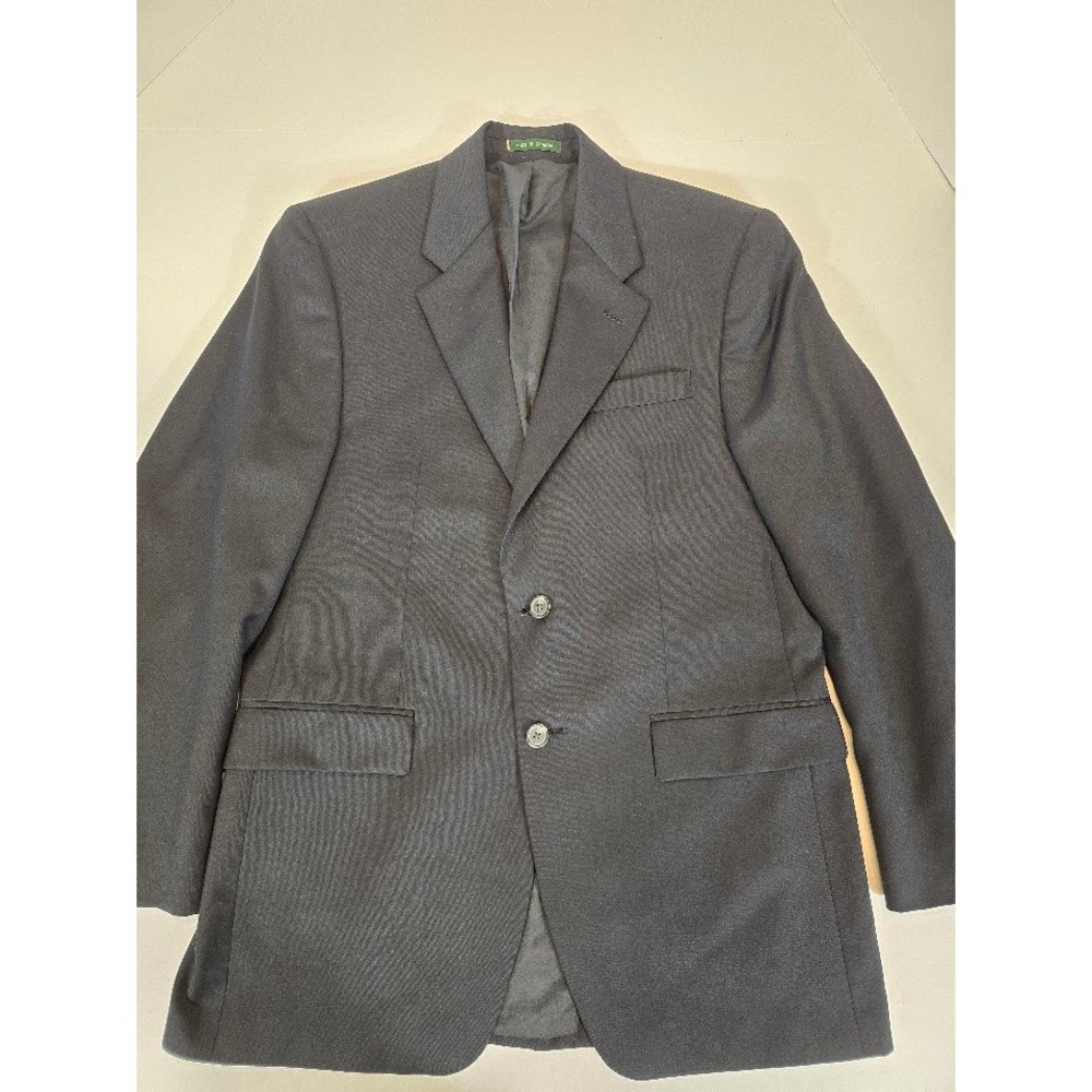 Lauren Ralph Lauren‎ Mens Blazer Jacket Wool Blend Two Button Black 38R